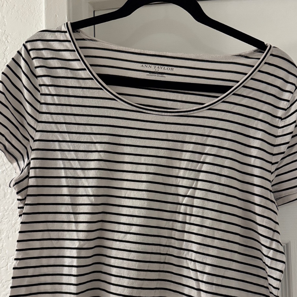 Ann Taylor Classic Striped Short Sleeve Tee
